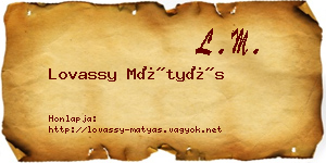 Lovassy Mátyás névjegykártya