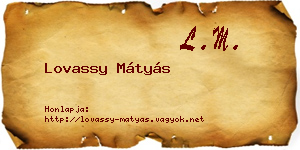 Lovassy Mátyás névjegykártya