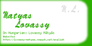 matyas lovassy business card