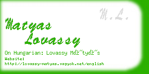 matyas lovassy business card